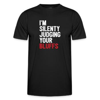 I'm Silently Judging Your Bluffs Aces Spades Poker - Männer Funktions-T-Shirt - Schwarz - Vorne - AI Model Male 178 dark (178cm)