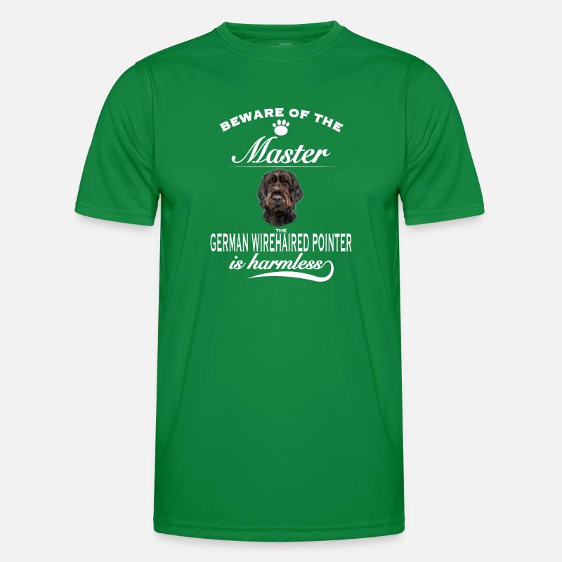 Beware of the master, German Wirehaired Pointer Männer Funktions-T-Shirt