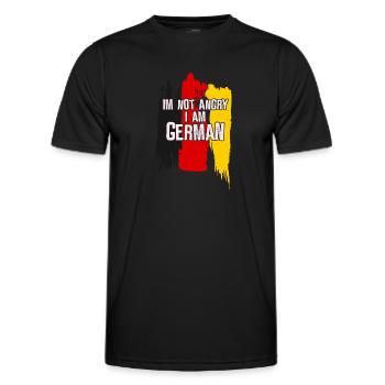 Ich bin nicht wütend - Ich bin deutsch - Männer Funktions-T-Shirt - Schwarz - Vorne - AI Model Male 178 dark (178cm)