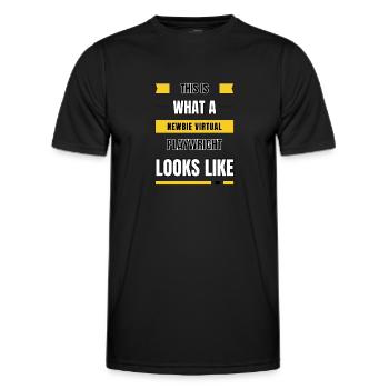 Newbie virtual playwright - Men's Functional T-Shirt - black - Front - AI Model Male 178 dark (178cm)