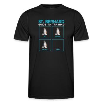 St. Bernard St. Bernard Dog Dog - Men's Functional T-Shirt - black - Front - AI Model Male 178 dark (178cm)