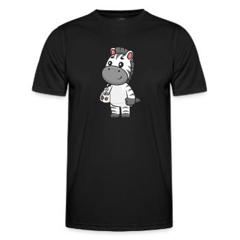 Zebra - Männer Funktions-T-Shirt - Schwarz - Vorne - AI Model Male 178 dark (178cm)