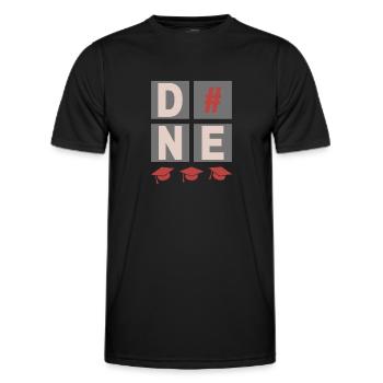 DONE, graduation, graduation, high school diploma, diploma - Men's Functional T-Shirt - black - Front - AI Model Male 178 dark (178cm)