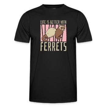Putois furet drôle - T-shirt sport Homme - noir - Devant - AI Model Male 178 dark (178cm)