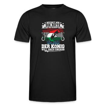 Reichet Mir Die Rute Der König Will Nach Ungarn - Männer Funktions-T-Shirt - Schwarz - Vorne - AI Model Male 178 dark (178cm)