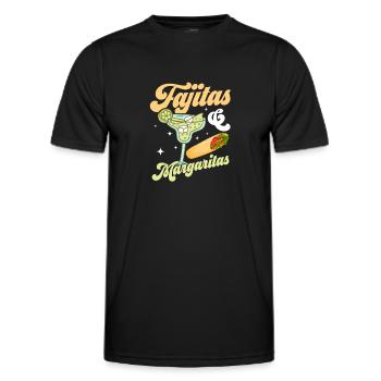 Fajitas & Margaritas Foodie Taco Food Wrap - T-shirt sport Homme - noir - Devant - AI Model Male 178 dark (178cm)