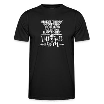 Volleyball Mom Team Athlete Coach Fan - Men's Functional T-Shirt - black - Front - AI Model Male 178 dark (178cm)