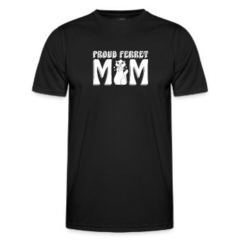 Mère putois furet - T-shirt sport Homme - noir - Devant - AI Model Male 178 dark (178cm)
