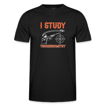 Trapschießen Skeet Tontaubenschießen - Männer Funktions-T-Shirt - Schwarz - Vorne - AI Model Male 178 dark (178cm)