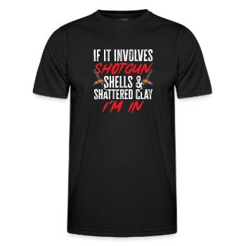 Trapschießen Skeet Tontaubenschießen - Männer Funktions-T-Shirt - Schwarz - Vorne - AI Model Male 178 dark (178cm)