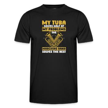 Fanfare Procession Tuba Funny - Men's Functional T-Shirt - black - Front - AI Model Male 178 dark (178cm)