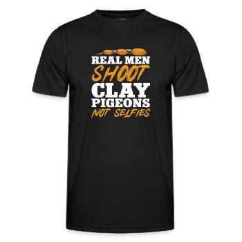 Trapschießen Skeet Tontaubenschießen - Männer Funktions-T-Shirt - Schwarz - Vorne - AI Model Male 178 dark (178cm)