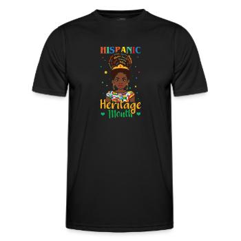 Girl Afro Hispanic National Hispanic Heritage - Men's Functional T-Shirt - black - Front - AI Model Male 178 dark (178cm)