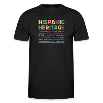 Countries Hispanic National Hispanic Heritage - Men's Functional T-Shirt - black - Front - AI Model Male 178 dark (178cm)