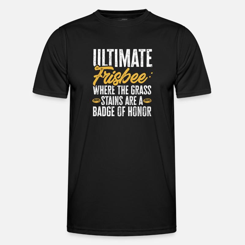 Ultimate Frisbee Throwing Disc - Men's Functional T-Shirt - black