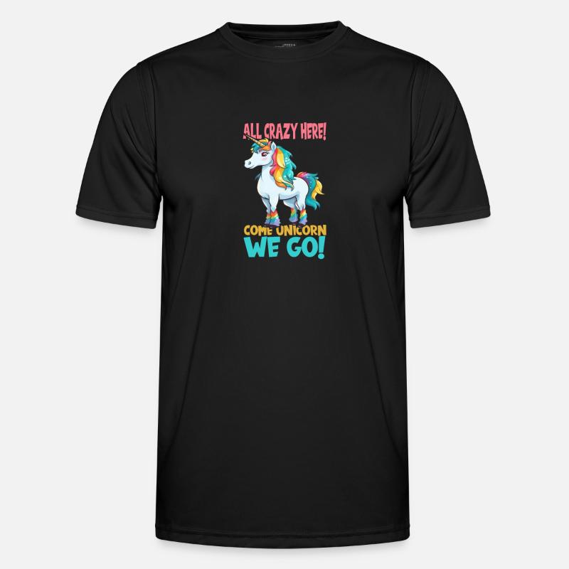Comic lustiges kleines Einhorn - Männer Funktions-T-Shirt - Schwarz