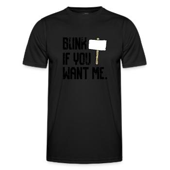 Zwinker wenn du mich willst - Männer Funktions-T-Shirt - Schwarz - Vorne - AI Model Male 178 dark (178cm)