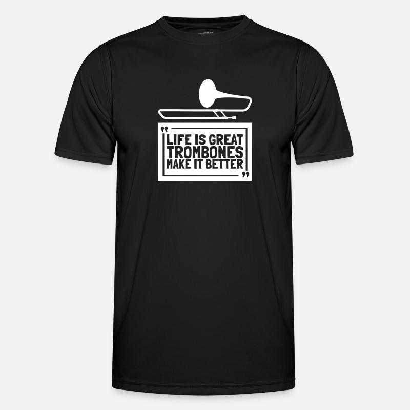 Minstrel Trombone Funny - Men's Functional T-Shirt - black