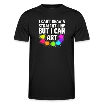 Ich kann keine gerade Linie zeichnen, aber ich kann Kunst - Männer Funktions-T-Shirt - Schwarz - Vorne - AI Model Male 178 dark (178cm)