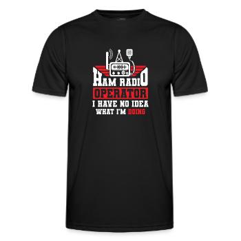 Amateur Radio Opérateur Antenne Antenne Amateur - T-shirt sport Homme - noir - Devant - AI Model Male 178 dark (178cm)
