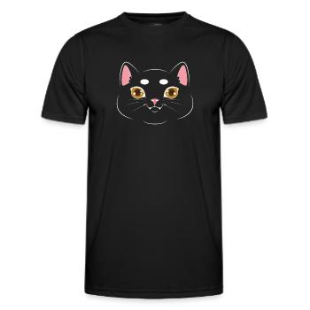 Schwarze Katze - Männer Funktions-T-Shirt - Schwarz - Vorne - AI Model Male 178 dark (178cm)