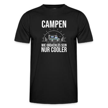 Wohnmobil Wohnwagen Camping Camper - Männer Funktions-T-Shirt - Schwarz - Vorne - AI Model Male 178 dark (178cm)