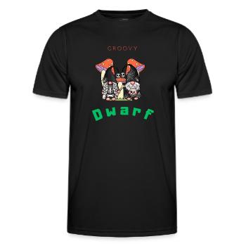 Groovy Dwarf, Skelton, Pilz . - Männer Funktions-T-Shirt - Schwarz - Vorne - AI Model Male 178 dark (178cm)