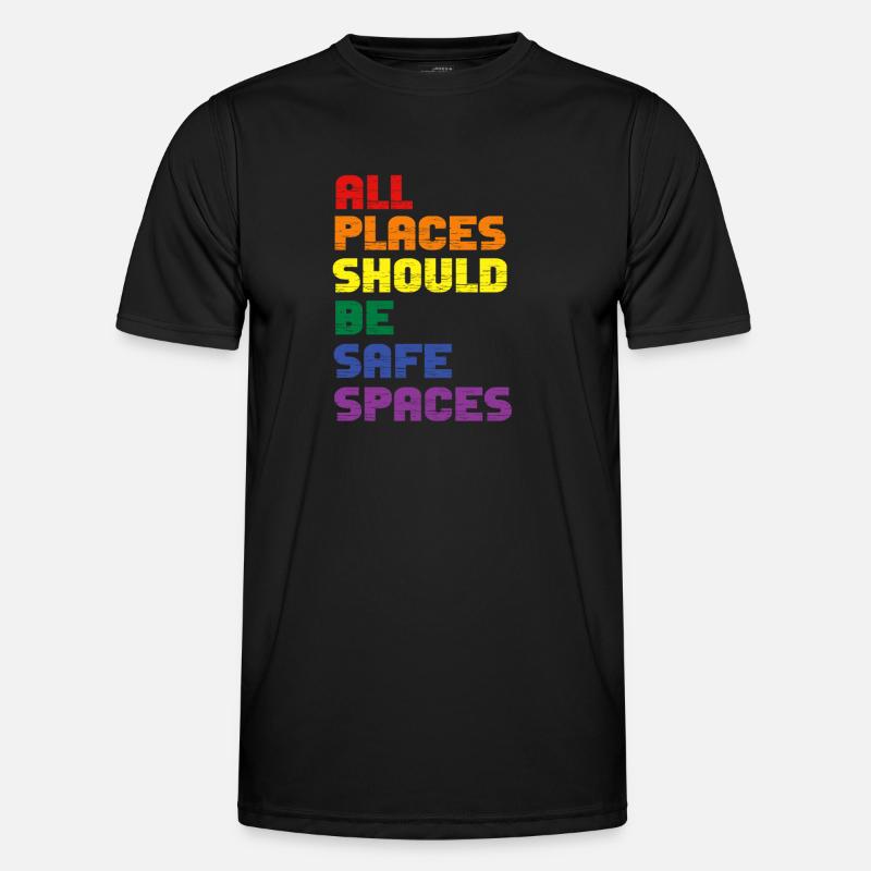 Alle Orte sollten sichere Orte sein Gay Pride Verbündeter Männer Funktions-T-Shirt