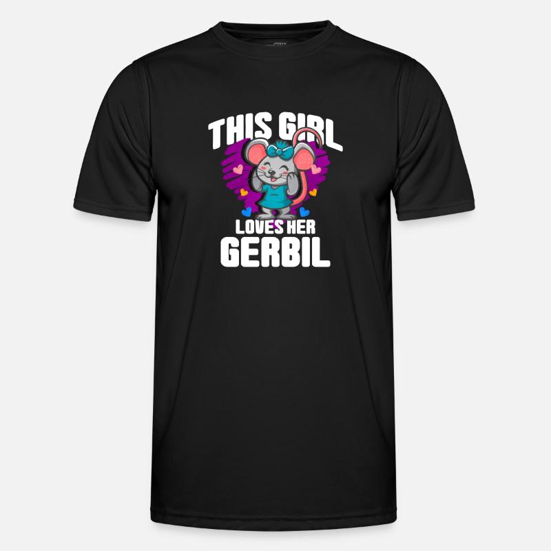 Gerbil Mouse Gift - Men's Functional T-Shirt - black