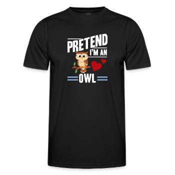 Birds Of Prey Nocturnal Pretend I'm An Owl Ornitho - Men's Functional T-Shirt - black - Front - AI Model Male 178 dark (178cm)