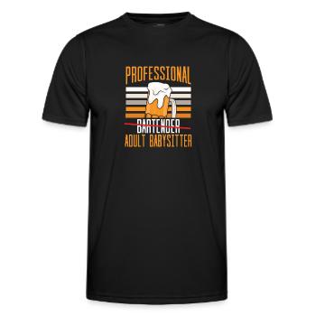 Professioneller Barkeeper Erwachsene Babysitter - Männer Funktions-T-Shirt - Schwarz - Vorne - AI Model Male 178 dark (178cm)