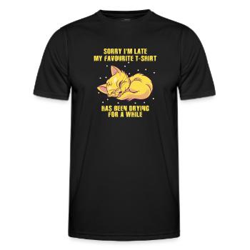 Désolé im Late Housewife Cleaning Housemaker - T-shirt sport Homme - noir - Devant - AI Model Male 178 dark (178cm)
