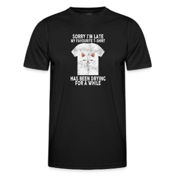 Tut mir leid, dass ich spät Hausfrau putzt Hausfrau Hausfrau - Männer Funktions-T-Shirt - Schwarz - Vorne - AI Model Male 178 dark (178cm)