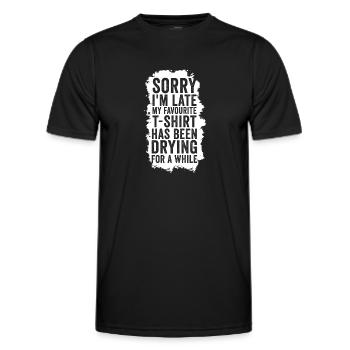 Tut mir leid, dass ich spät Hausfrau putzt Hausfrau Hausfrau - Männer Funktions-T-Shirt - Schwarz - Vorne - AI Model Male 178 dark (178cm)