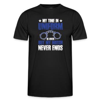 Meine Zeit In Uniform Ist Vorbei Polizei Polizist - Männer Funktions-T-Shirt - Schwarz - Vorne - AI Model Male 178 dark (178cm)