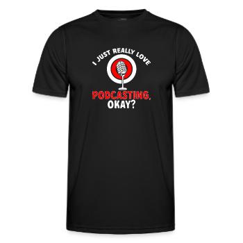 Podcaster Podcast - Men's Functional T-Shirt - black - Front - AI Model Male 178 dark (178cm)