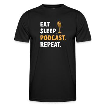Podcaster Podcast - Men's Functional T-Shirt - black - Front - AI Model Male 178 dark (178cm)