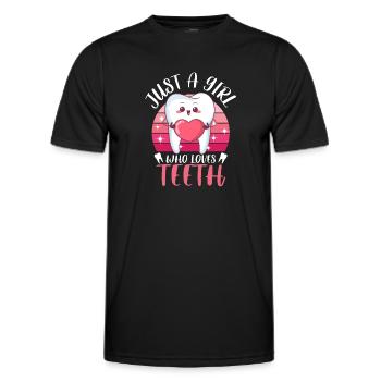 Zahn Zähne Zahnarzt Zahnmedizinische Angestellte - Männer Funktions-T-Shirt - Schwarz - Vorne - AI Model Male 178 dark (178cm)
