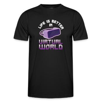 Virtual Reality VR Geschenk - Männer Funktions-T-Shirt - Schwarz - Vorne - AI Model Male 178 dark (178cm)