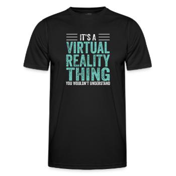 Virtual Reality VR Geschenk - Männer Funktions-T-Shirt - Schwarz - Vorne - AI Model Male 178 dark (178cm)