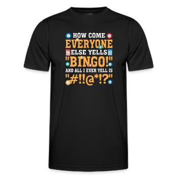 Bingo Bingo Player Retirement Home Bingo Party - Men's Functional T-Shirt - black - Front - AI Model Male 178 dark (178cm)
