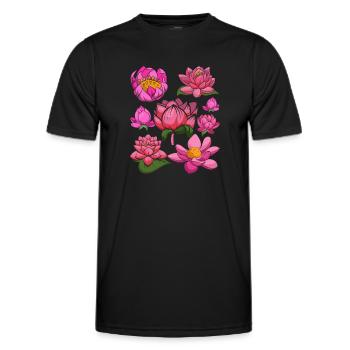 Jardin botanique Fleurs Lotus Cadeau Botanique - T-shirt sport Homme - noir - Devant - AI Model Male 178 dark (178cm)
