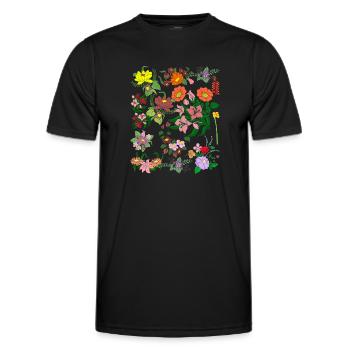 Jardin botanique Fleurs sauvages Cadeau Botanique - T-shirt sport Homme - noir - Devant - AI Model Male 178 dark (178cm)