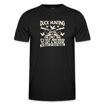 Chasse au canard Le seul moment où il n’y a pas de - T-shirt sport Homme - noir - Devant - AI Model Male 178 dark (178cm)