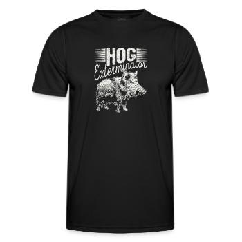 Exterminateur de porcs Drôle de saison de chasse Chasseur de cochons - T-shirt sport Homme - noir - Devant - AI Model Male 178 dark (178cm)