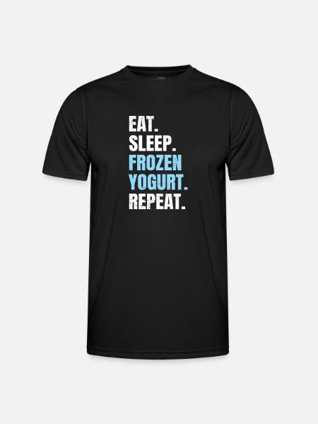 Eat Sleep Frozen Yogurt Repeat - Men's Functional T-Shirt - black