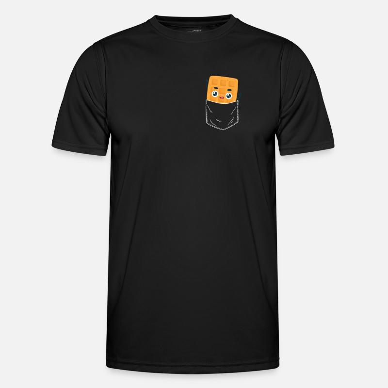 Waffeltasche - Männer Funktions-T-Shirt - Schwarz