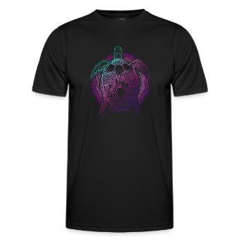 Ocean Animal Lover Gift Colorful Turtle - Men's Functional T-Shirt - black - Front - AI Model Male 178 dark (178cm)