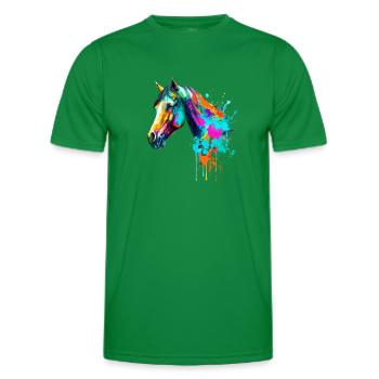 Pferd in Aquarell - Männer Funktions-T-Shirt - Kelly Green - Vorne - AI Model Male 178 dark (178cm)