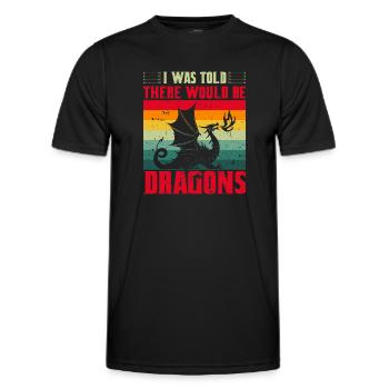 Drache Drachen Design Fabelwesen Phantasie - Männer Funktions-T-Shirt - Schwarz - Vorne - AI Model Male 178 dark (178cm)